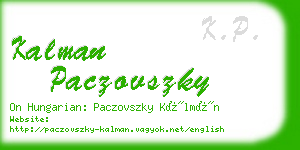 kalman paczovszky business card